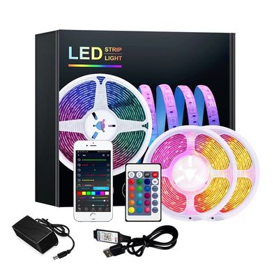 スマートホームデコレーション 5050 RGB LEDライトストライプ 音楽シンクロとリモコン