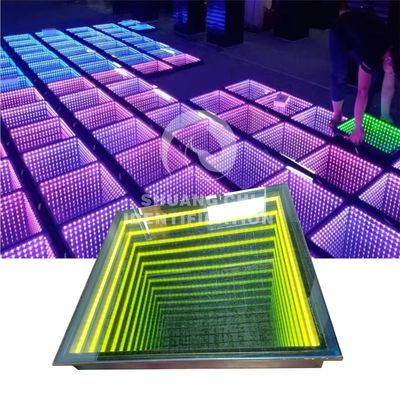 ポータブル 3D インフィニティ LED ミラー デジタルタイル ダンス フロア ライト 結婚式やパーティー