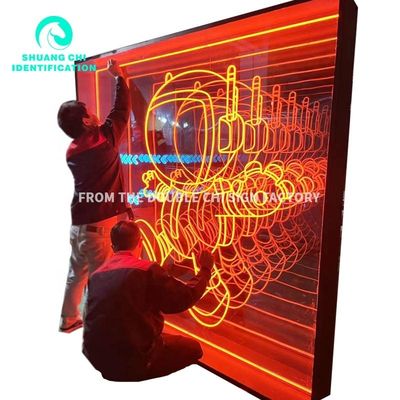 LED光源 ファッション テクノロジー感覚 HD 温めガラス 穴の鏡 ネオン鏡