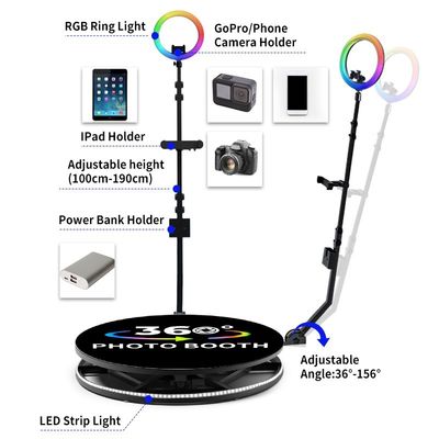 25cm プラットフォームの高さ 360 自動ビデオマシンとプロのデザインのフォトブース