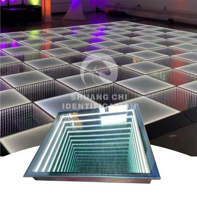 ポータブル 3D インフィニティ LED ミラー デジタルタイル ダンス フロア ライト 結婚式やパーティー
