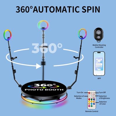 25cm プラットフォームの高さ 360 自動ビデオマシンとプロのデザインのフォトブース
