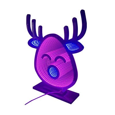 クリスマス 鹿 ランプ LED ライト ストライプ アクリル 魔法の鏡 祝日照明効果