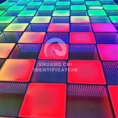 3DネオンミラーライトとRGB色の組み合わせのガラスダンスフロア