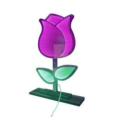40cm クリスマスローズ LEDライト アクリルマジックミラー クリスマス飾り付け用品