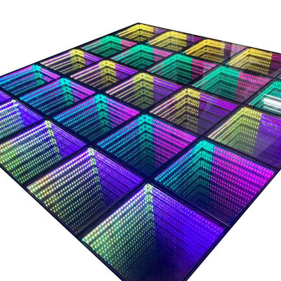 3D インフィニティ LED ミラー ダンス フロア 結婚式 パーティー サポート 暗く ブロック ライト