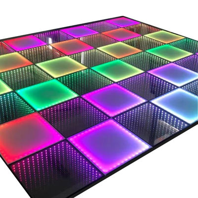 3D インフィニティ LED ミラー ダンス フロア 結婚式 パーティー サポート 暗く ブロック ライト