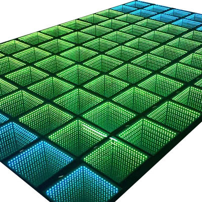 3D インフィニティ LED ミラー ダンス フロア 結婚式 パーティー サポート 暗く ブロック ライト