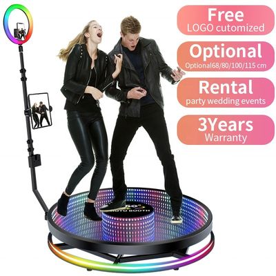 25cm プラットフォームの高さ LEDライト 360 フォトブース用道具用の回転機箱