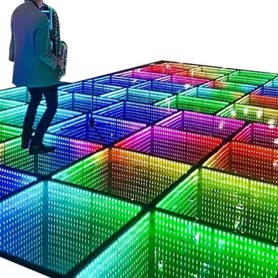 3D インフィニティ LED ミラー 結婚式 LED デジタル ダンス フロア ライト ディスコ 結婚式