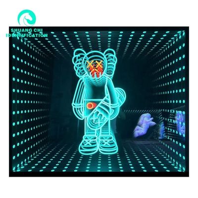 2023 マテリアル アビス 3D ステレオ カスタム ネオン インフィニティ ミラー LED ストライプ付き 光源