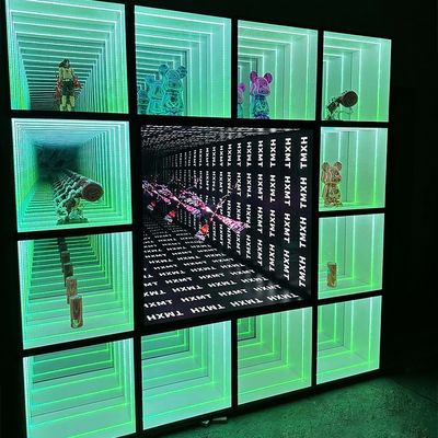 2024 高級 木製LEDライト ネオンミラー ディスプレイケース 壁掛けワインキャビネット