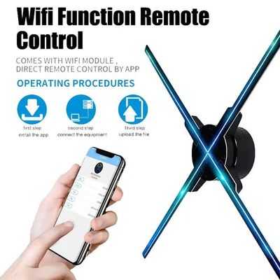 ホテルデジタルビデオシグネージ 65cm ホログラム扇風機 1080p クラウドWifi オログラムディスプレイ