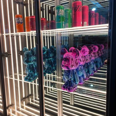 カスタマイズ可能な色 LED ストライプライト ガラス インフィニティミラー レゴモデル用ディスプレイケース