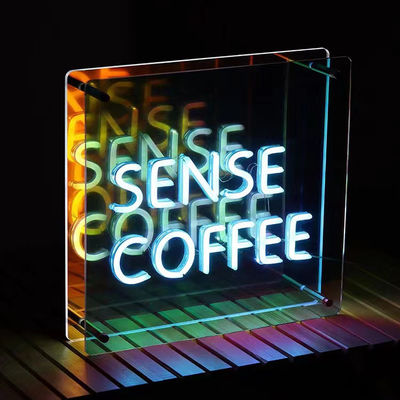 多層鏡 3D ニュオンサイン 鏡 カスタム カラー グラディアント LED ロゴ 完璧