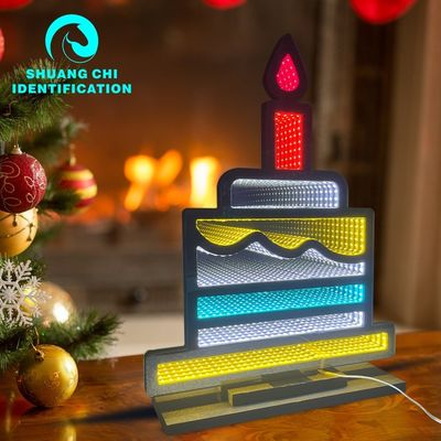 3D マジック インフィニティ ミラー トンネル ネオン ミラー サイン ライト プレート クリスマス 飾り