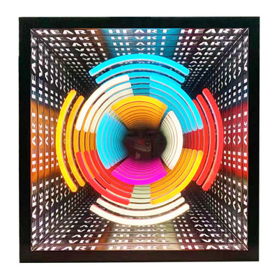 12Vカスタムネオンサイン インフィニティミラーLEDロゴ 多層3Dダンスフロア