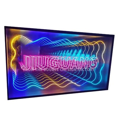 12Vカスタムネオンサイン インフィニティミラーLEDロゴ 多層3Dダンスフロア