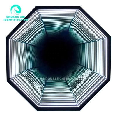 エlevate Decor 素晴らしい3Dネオンの深淵鏡 50X50のカスタマイズ可能な色でチェック