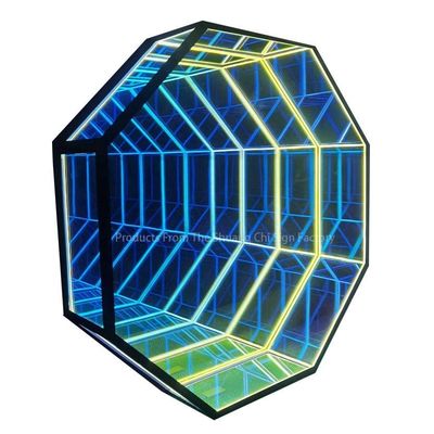 カラーレッド3Dネオンウォール インフィニティミラートンネル