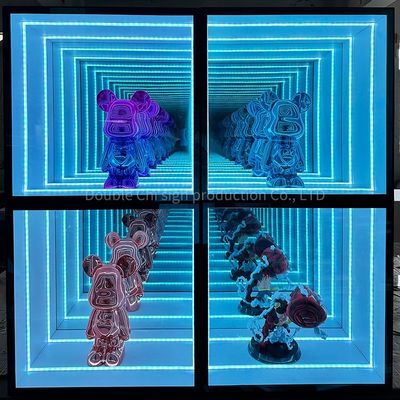 結婚式 オーダーメイド LED ガラス ネオン 鏡付き ディスプレイケース 飾り付け