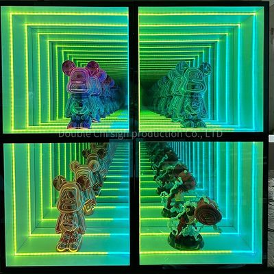 結婚式 オーダーメイド LED ガラス ネオン 鏡付き ディスプレイケース 飾り付け