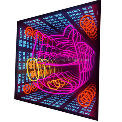 安価なLEDネオンミラー 遊び心のある触覚と他の光源の壁画