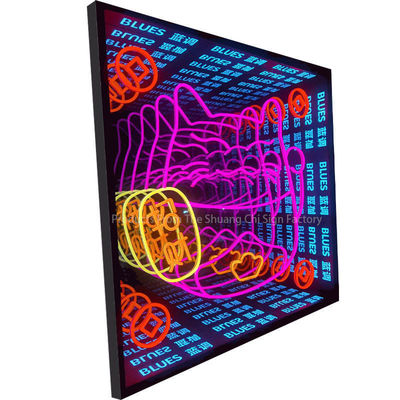 安価なLEDネオンミラー 遊び心のある触覚と他の光源の壁画