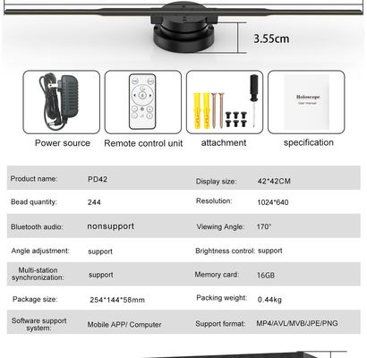 3Dホログラム扇風機 オンライン小売業者 42cm 16GB カード換気機 ホログラム広告