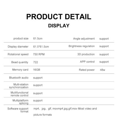 3Dホログラフィックファン 100-240V/AC 広告ディスプレイ投影のための入力電圧
