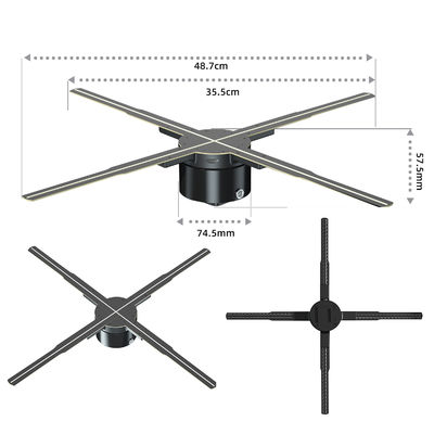 75cm クラウドコントロール HD ホログラムディスプレイ 2023 ほとんどの室内LED広告ホログラム扇風機
