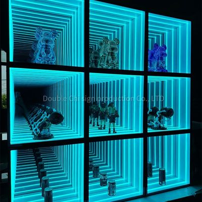 LEDストライプライト インフィニティミラーディスプレイケース ショールーム家具販売ショップ オーダーメイド