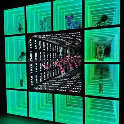 LEDストライプライト インフィニティミラーディスプレイケース ショールーム家具販売ショップ オーダーメイド