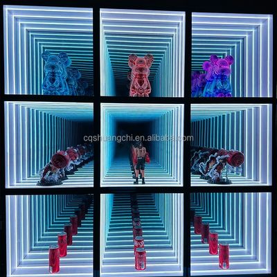カスタマイズされたサイズ ファッションライトアップ 3D LED インフィニティミラーディスプレイケース