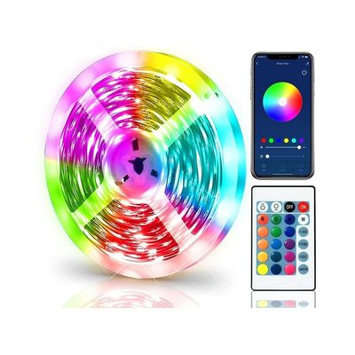 ファッションハウスの装飾 LEDストライプライト 12V 50ft 15m 5050 RGB スマートリモコン