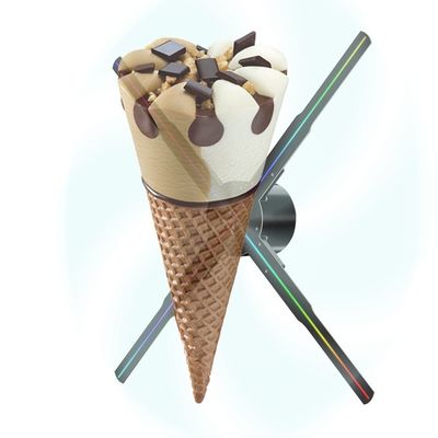 SD カード APP 接続性 4D/5D ホログラム クリスマスツリーディスプレイのためのインダースホログラム扇風機