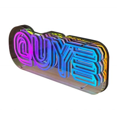 オーダーメイドデザイン アクリル鏡 LEDライトレター あなたの2024製品ストアフロントを高め