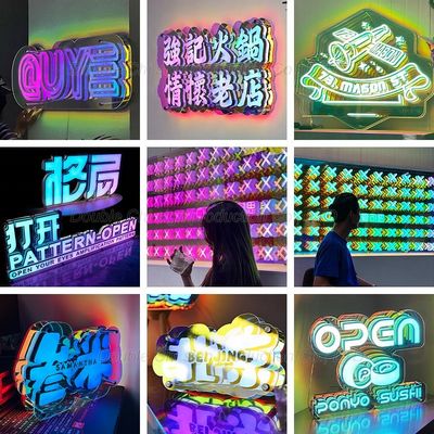 アクリル3Dホログラムディスプレイスクリーン LED デジタルシグネージ ミラーシグネージ ライトボックス
