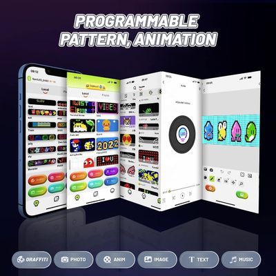 アニメーションプログラム可能なタクシーシグネージのためのBluetoothアプリ制御柔軟なLEDディスプレイ
