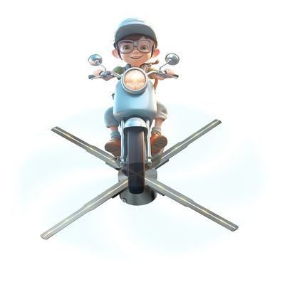 壁マウント 100cm 3D ホログラム広告装置 ホログラム扇風機 176° 視角