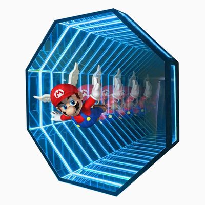 ホログラム 3D アビス ミラー LED ストライプ 光源 ホログラム ファン 広告 光箱