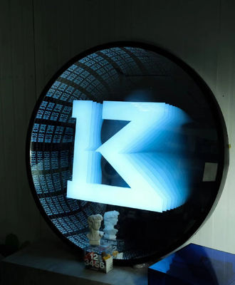 ホログラム 3D アビス ミラー LED ストライプ 光源 ホログラム ファン 広告 光箱