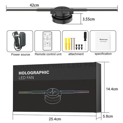 高解像度LED扇風機 3Dホログラムディスプレイ Wifiホログラムプロジェクター扇風機 150cm 42cm