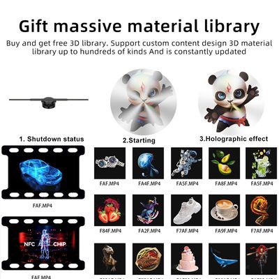 高解像度LED扇風機 3Dホログラムディスプレイ Wifiホログラムプロジェクター扇風機 150cm 42cm