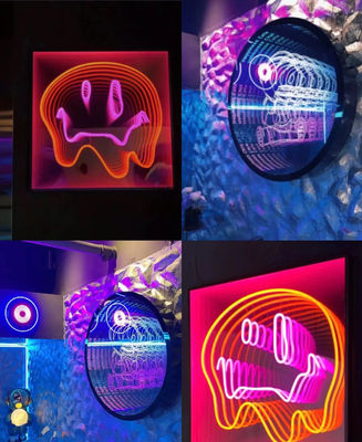 50C 装飾 カスタム LED ミラー サイン 3D ホログラム 扇風機 魔法の鏡 壁装飾用