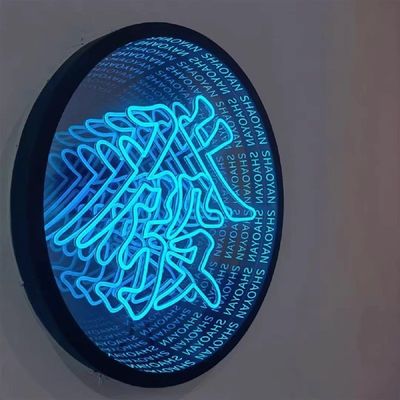 ミニLEDとネオンライト インフィニティミラー アクリルライト文字 スクロールボルト固定